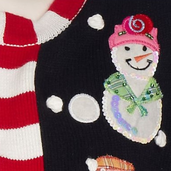 Quacker Factory 2X Vintage Snow Sweet CUTE open cardigan sweater EUC - Picture 6 of 9